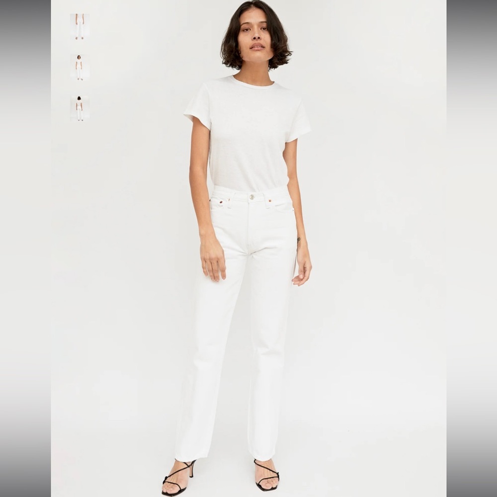 NWT RE/DONE 90s High Rise Loose Jean in White Size 24 - Picture 1 of 16